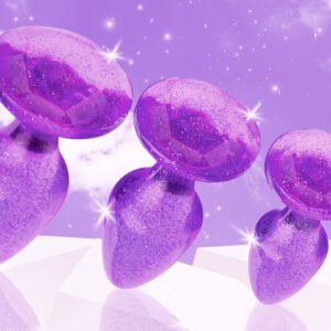 Glitter Gem Anal Plug Set - Purple