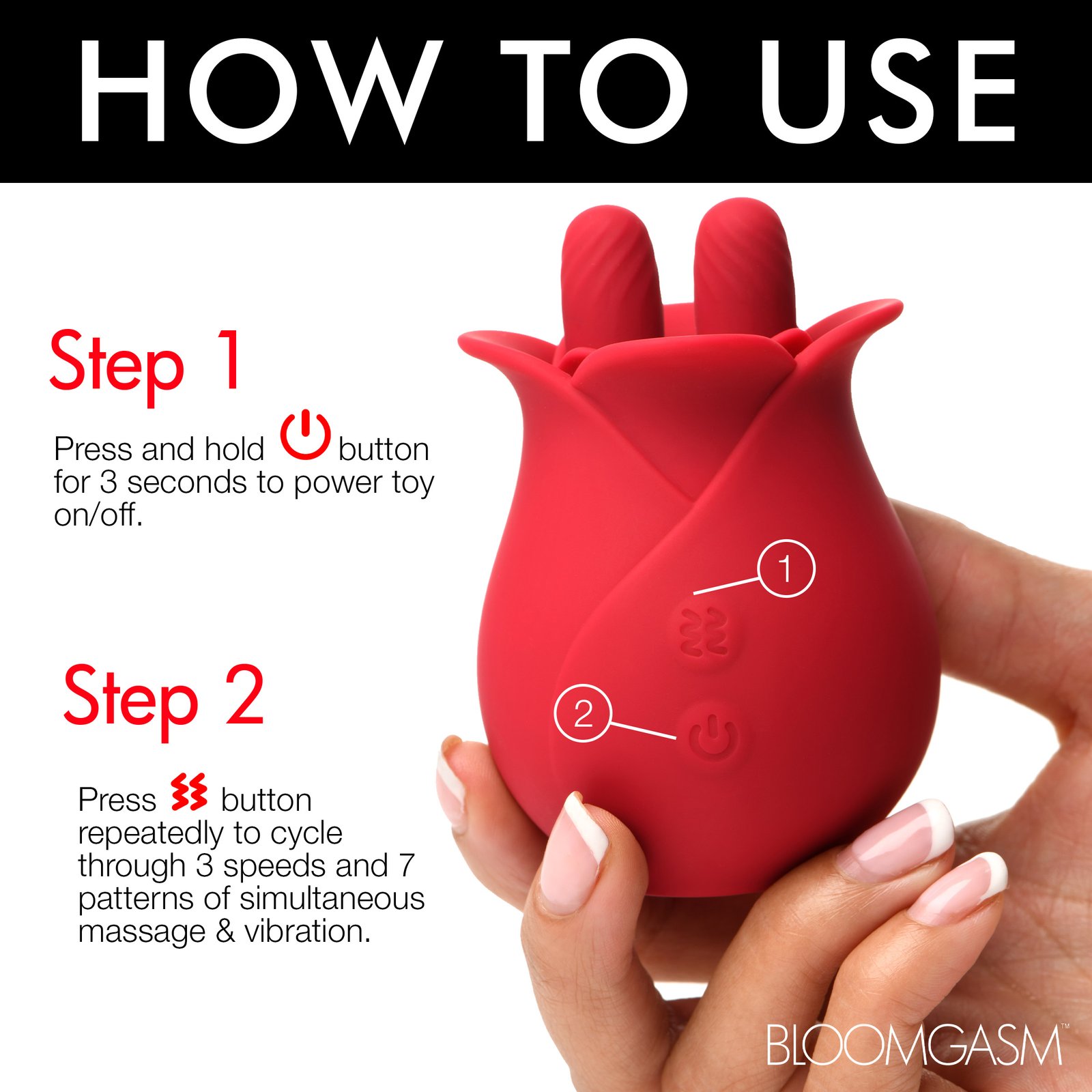 10X Fondle Massaging Rose Silicone Clit Stimulators - Image 9