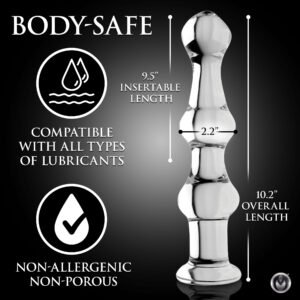 Mammoth 3 Bumps Glass Dildo
