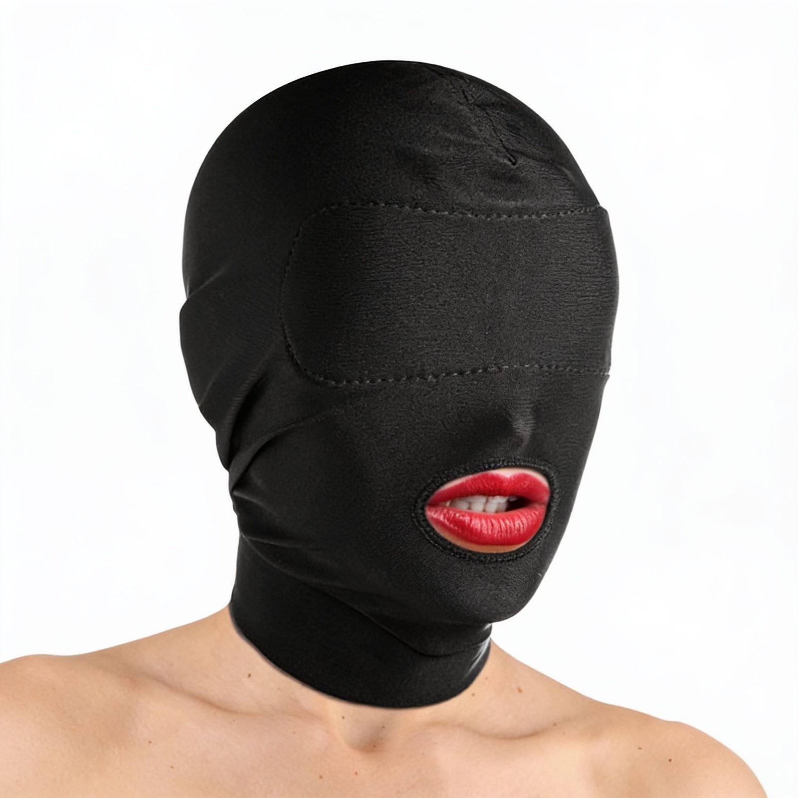 Disguise Open Mouth Hood with Padded Blindfold